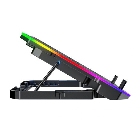 
Žaidimų nešiojamojo kompiuterio aušinimo kilimėlis su RGB telefono laikikliu - juodas
