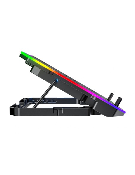 
Žaidimų nešiojamojo kompiuterio aušinimo kilimėlis su RGB telefono laikikliu - juodas
