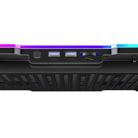 
Žaidimų nešiojamojo kompiuterio aušinimo kilimėlis su RGB telefono laikikliu - juodas
