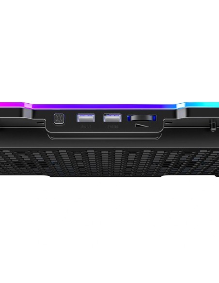 
Žaidimų nešiojamojo kompiuterio aušinimo kilimėlis su RGB telefono laikikliu - juodas
