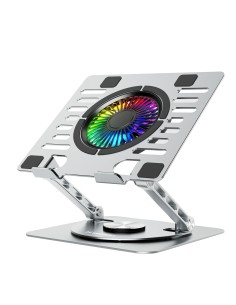 
Aušinimo stovas nešiojamam kompiuteriui su 360 laipsnių sukimosi funkcija RGB - sidabrinis

