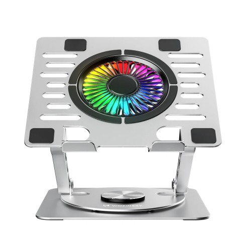
Aušinimo stovas nešiojamam kompiuteriui su 360 laipsnių sukimosi funkcija RGB - sidabrinis
