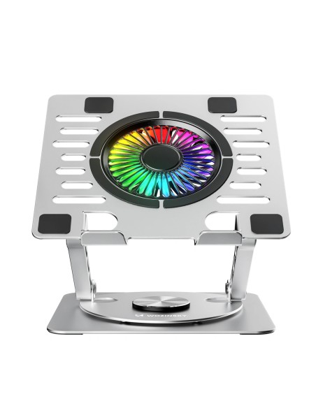 
Aušinimo stovas nešiojamam kompiuteriui su 360 laipsnių sukimosi funkcija RGB - sidabrinis
