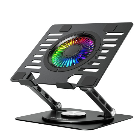 
Aušinimo stovas nešiojamam kompiuteriui su 360 laipsnių sukimosi funkcija RGB - juodas
