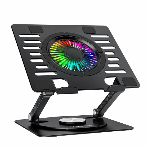 
Aušinimo stovas nešiojamam kompiuteriui su 360 laipsnių sukimosi funkcija RGB - juodas
