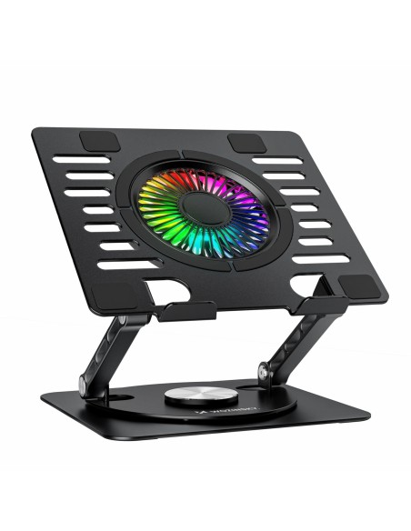 
Aušinimo stovas nešiojamam kompiuteriui su 360 laipsnių sukimosi funkcija RGB - juodas

