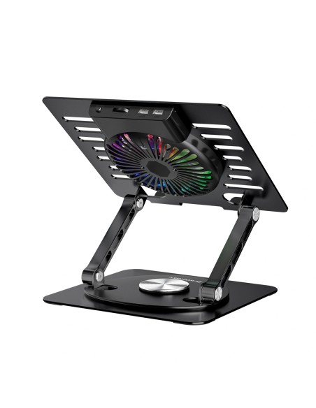 
Aušinimo stovas nešiojamam kompiuteriui su 360 laipsnių sukimosi funkcija RGB - juodas
