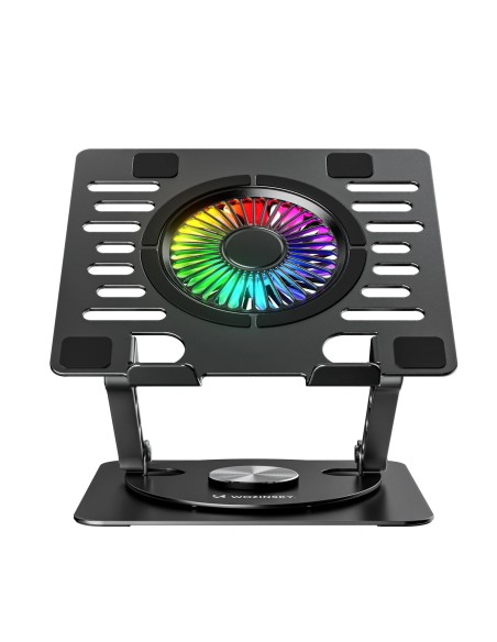
Aušinimo stovas nešiojamam kompiuteriui su 360 laipsnių sukimosi funkcija RGB - juodas
