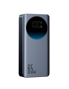
Nešiojamoji baterija 30000mAh USB-A USB-C su ekranu 65W - juoda

