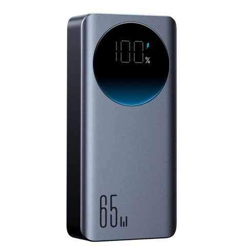 
Nešiojamoji baterija 30000mAh USB-A USB-C su ekranu 65W - juoda
