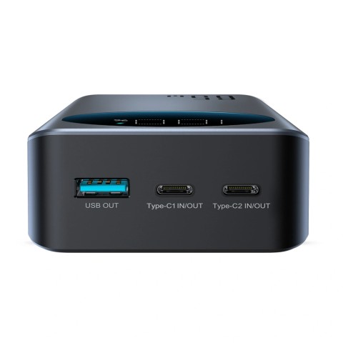 
Nešiojamoji baterija 30000mAh USB-A USB-C su ekranu 65W - juoda
