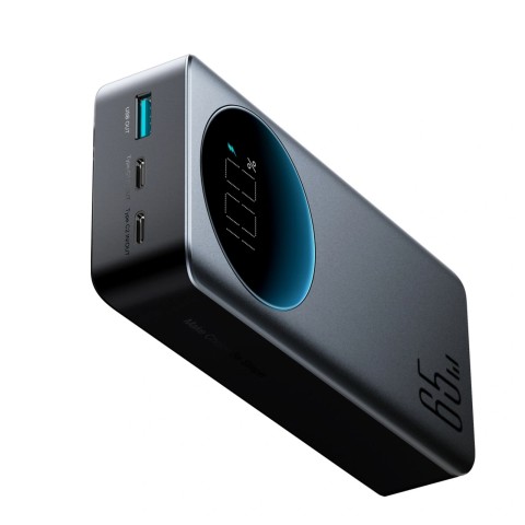 
Nešiojamoji baterija 30000mAh USB-A USB-C su ekranu 65W - juoda
