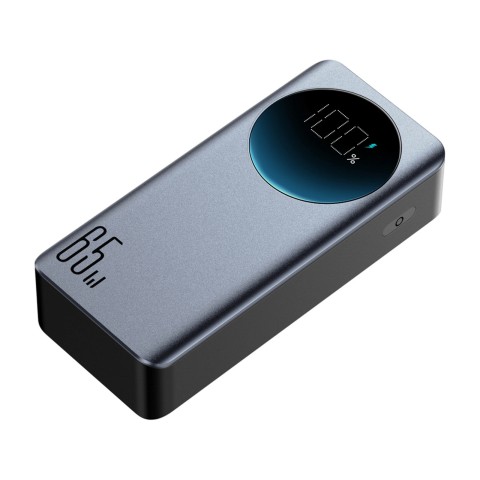 
Nešiojamoji baterija 30000mAh USB-A USB-C su ekranu 65W - juoda

