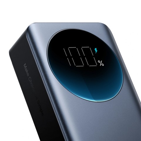 
Nešiojamoji baterija 30000mAh USB-A USB-C su ekranu 65W - juoda

