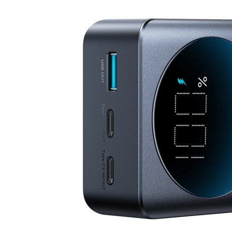 
Nešiojamoji baterija 30000mAh USB-A USB-C su ekranu 65W - juoda
