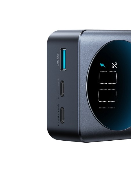 
Nešiojamoji baterija 30000mAh USB-A USB-C su ekranu 65W - juoda

