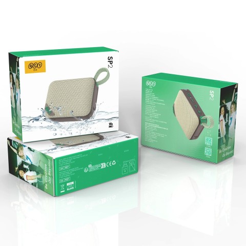 
Belaidė „Bluetooth“ kolonėlė su RGB foniniu apšvietimu, IP67, pilkai žalia
