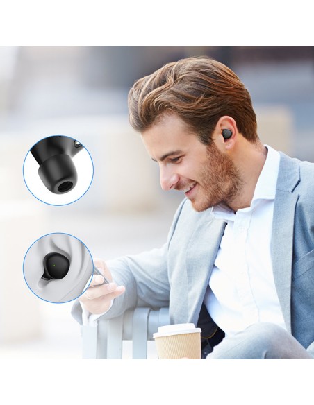 Belaidės ausinės TWS Bluetooth 5.1 300mAh juodos