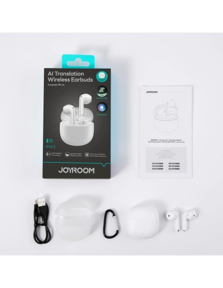 
Belaidės „Bluetooth TWS“ ausinės su dirbtiniu intelektu – baltos
