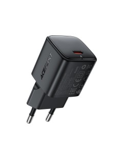 
USB-C GaN PD 20W sieninis įkroviklis – juodas
