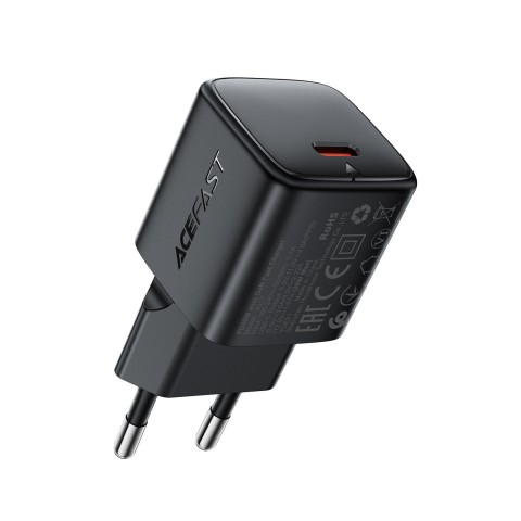
USB-C GaN PD 20W sieninis įkroviklis – juodas
