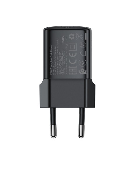 
USB-C GaN PD 20W sieninis įkroviklis – juodas
