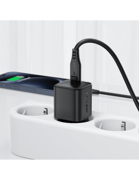 
USB-C GaN PD 20W sieninis įkroviklis – juodas
