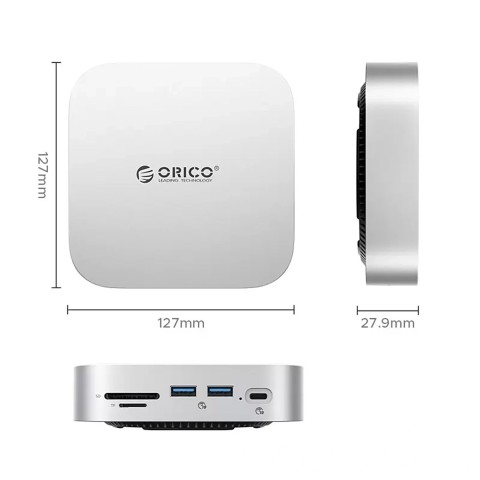 
9 viename prijungimo stotelė USB-A USB-C RJ45 SD TF mini lizdas - sidabrinė
