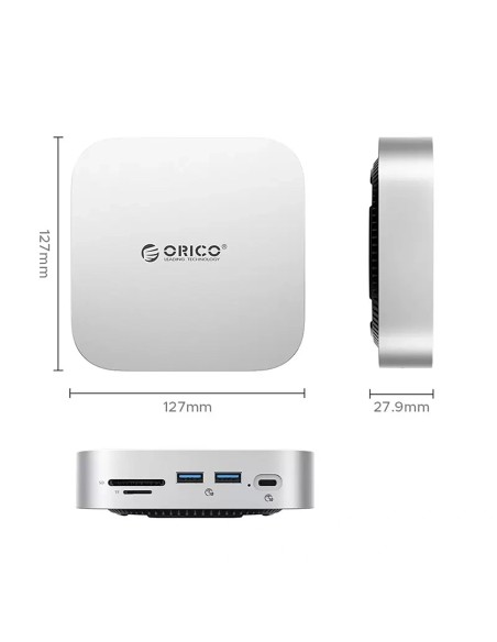 
9 viename prijungimo stotelė USB-A USB-C RJ45 SD TF mini lizdas - sidabrinė
