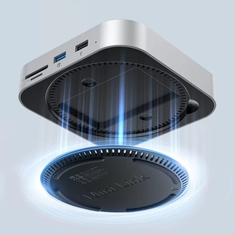 
9 viename prijungimo stotelė USB-A USB-C RJ45 SD TF mini lizdas - sidabrinė
