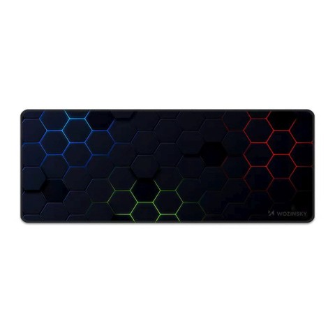 
Vandeniui atsparus žaidimų stalo kilimėlis 800x300 mm - juodi šešiakampiai
