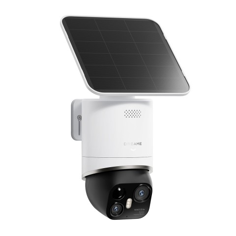 
360 laipsnių lauko kamera su saulės baterijomis, 4K, 8MP, 2,4 GHz, WiFi, 13000 mAh – balta
