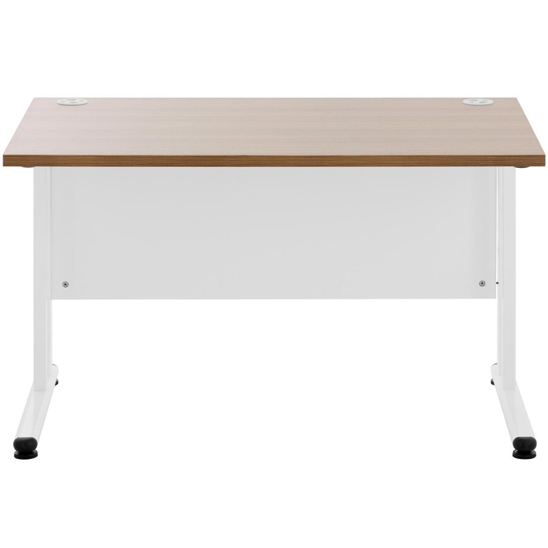 Kompiuterio stalas ant metalinio rėmo 120 x 73 cm rudos ir baltos spalvos