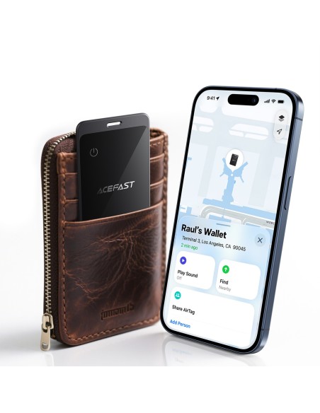 
„Bluetooth“ vietos nustatymo kortelė, suderinama su „Apple Find My“ – pilka

