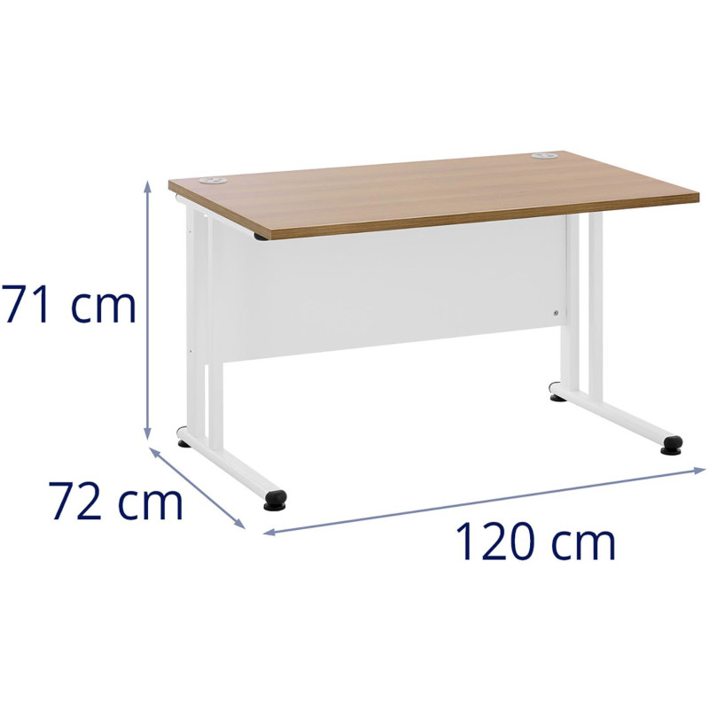 Kompiuterio stalas ant metalinio rėmo 120 x 73 cm rudos ir baltos spalvos