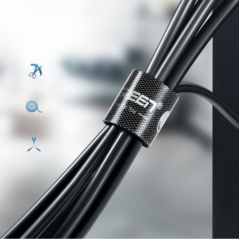 Velcro juosta Velcro kabelio tvarkyklė 5m juoda