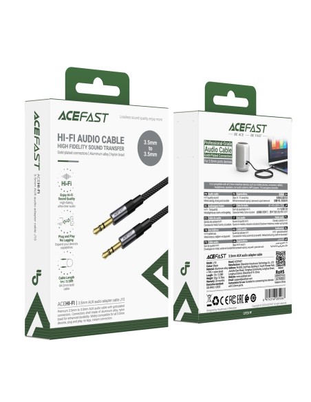 
AUX mini lizdo kabelis 3,5 mm 1 m - juodas

