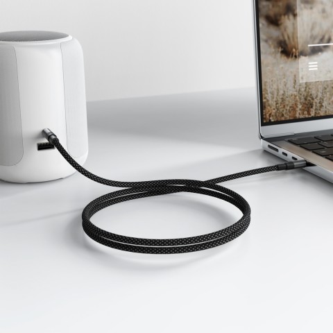 
AUX mini lizdo kabelis 3,5 mm 1 m - juodas
