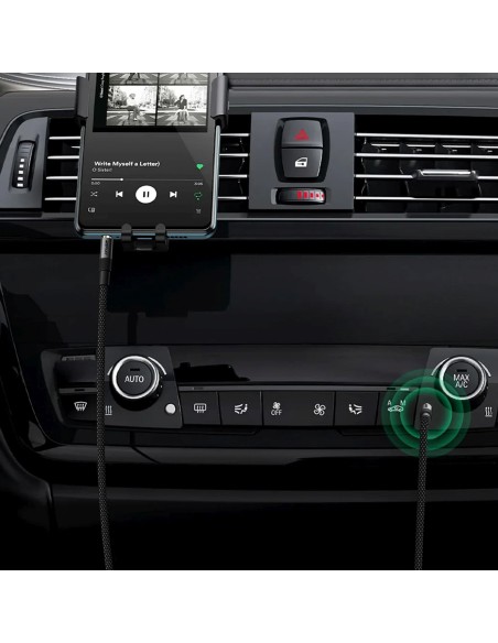 
AUX mini lizdo kabelis 3,5 mm 1 m - juodas
