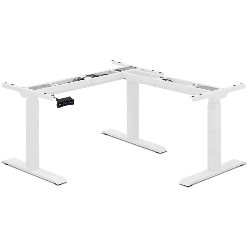 Kampinis stalo rėmas su elektriniu aukščio reguliavimu 58-123 cm - baltas