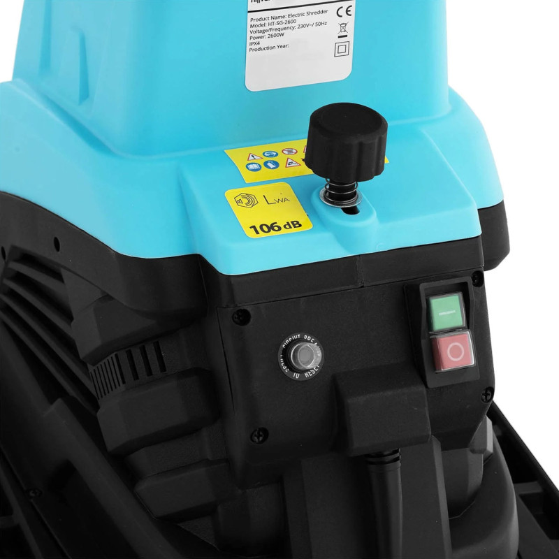 Elektrinis medžio smulkintuvas su 45 mm talpa 4500 aps./min 2600 W