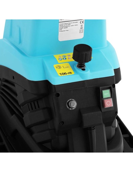 Elektrinis medžio smulkintuvas su 45 mm talpa 4500 aps./min 2600 W Elektrinis medžio smulkintuvas su 45 mm talpa 4500 aps./min 2600 W