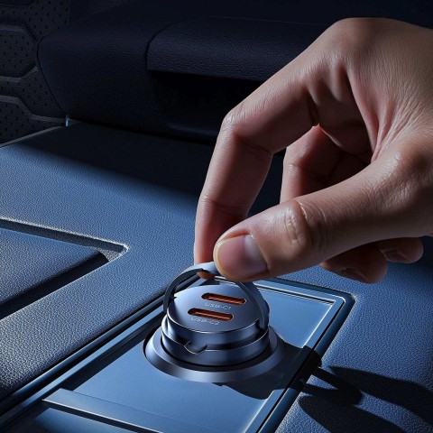
USB-C 30W automobilinis įkroviklis – juodas
