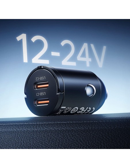 
USB-C 30W automobilinis įkroviklis – juodas
