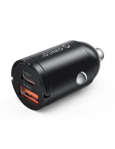 
USB-A USB-C 30W automobilinis įkroviklis – juodas
