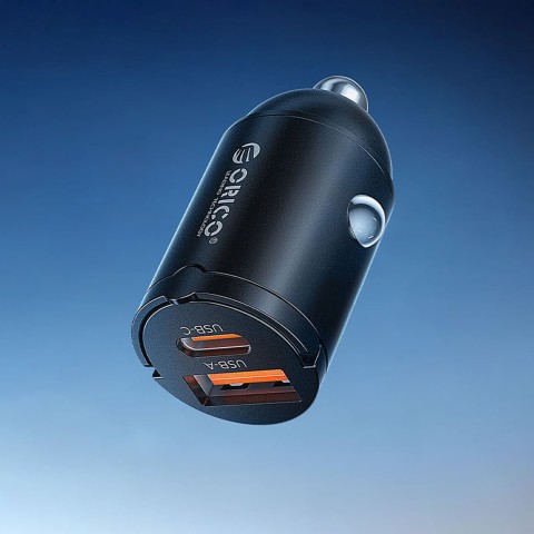 
USB-A USB-C 30W automobilinis įkroviklis – juodas
