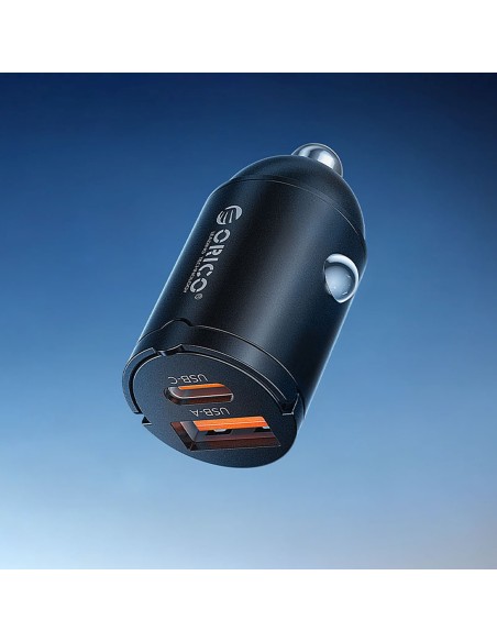 
USB-A USB-C 30W automobilinis įkroviklis – juodas

