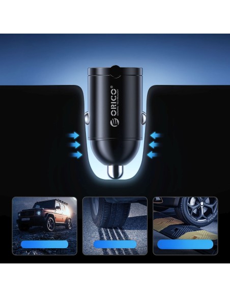 
USB-A USB-C 30W automobilinis įkroviklis – juodas
