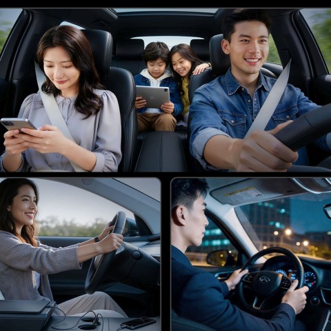 
USB-A USB-C 30W automobilinis įkroviklis – juodas

