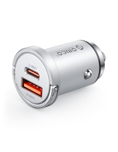 
USB-A USB-C 45W automobilinis įkroviklis – sidabrinis
